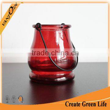 Decorative Glass Flower Jar With Metal Handle Wholesale photo-3