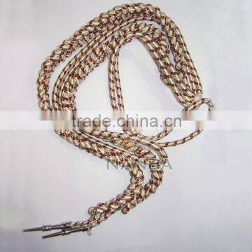 Military Uniform Aiguillette With Silver Tips