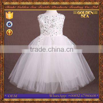 new style white birthday party pretty kids dress design