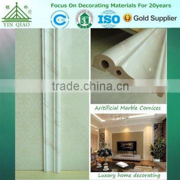 Eco-friendly Fireproof Decorative PVC Marble Ceiling Cornice