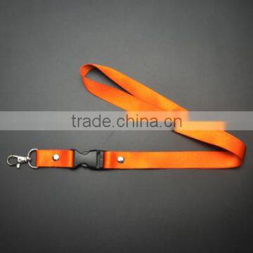 High Quality Cheap Custom Orange Lanyards With Carabiner