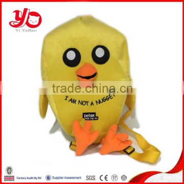 2015 new plush backpack, yellow duck plush backpack