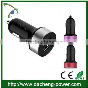 Portable colorful dual usb port car charger 5V 3.1A