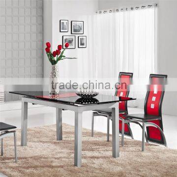 L806 Extendable Glass Dining Table Red Dining Room Set