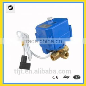 CWX-25S 3 way brass motorized ball valve automatic hydraulic valves 1/4'' BSP DC3-6v