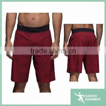 grid red track shorts no pocket mens running shorts gym shorts