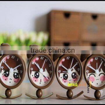 cartoon Bell Table Clock,cute girls Table Alarm Clock,cute cat shape ABS Alarm Clock for table