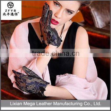 New design fashion low price Navy Blue Leather Gloves