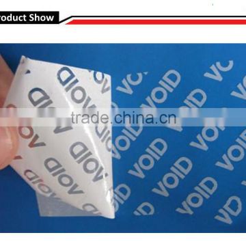 White Partial Transfer Security VOID Label Mateiral Tamper Evident Label Material