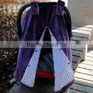 100% Polyester New Sale Baby Loves Security Purple Minky Baby Car Seat Canopy