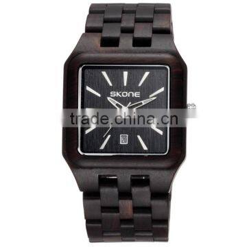 Japan movement water resistant wood wristwatches, black sandral wood watches wholesale