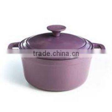 Round Cast Iron Casserole With Enamel Coating, Colored Cast Iron Cookware