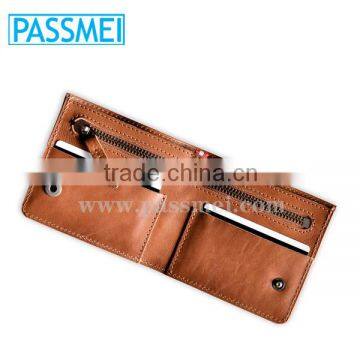 Top Quality Factory Price Custom Mens Leather Zip Slim Wallet photo-3