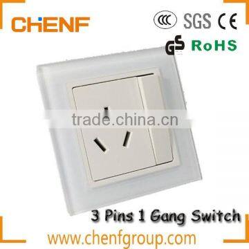 Hot Sell Cheaper Home /Hotel 3 Pins 1 Gang Wall Switch Outlet Socket