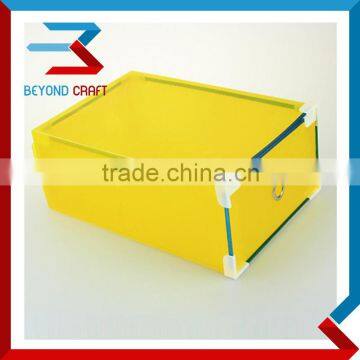 Plastic clear PP shoe box with metal frame shoe storage box                        
                                                                                Supplier's Choice