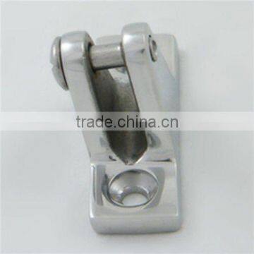 Angled deck hinge with bolt