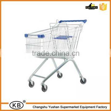 125L zinc 4 swivel flat bearing 4" castors supermarket push cart