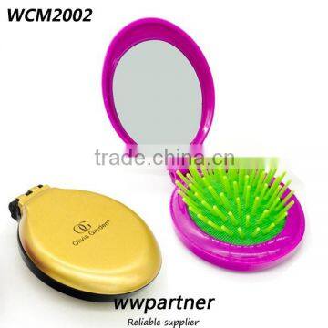 High Quality Oval shape comb Mirror With Customized Logo