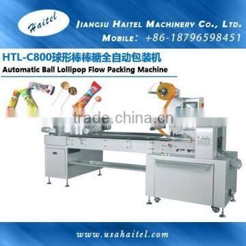 HTL-C800 Automatic Ball Lollipop Flow Packing Machinery Pillow Wrapping Machine With Candy Sorting Plate