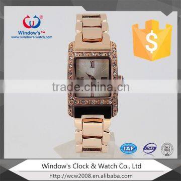 Luxury Diamonds Slim Stone Quartz Watch Plated Rose Gold Women Bracelet Watch photo-2