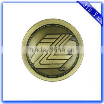 Factory high quality embossed logo custom antique coin