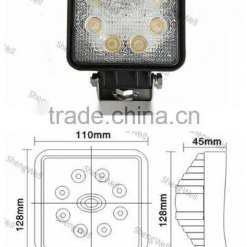 24w 4" Square car led working light IP67 9--32v Flood/Spot Beam offroad led work light lamp truck led work light bars