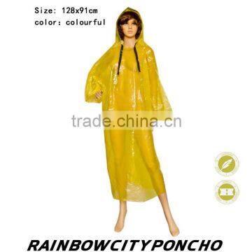 one time raincoat with logo print used as promotional gift