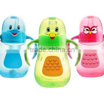 Multi use water and milk drink cartoon baby bottle