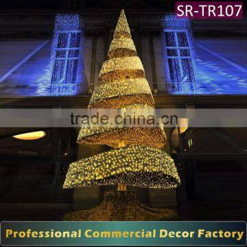Customize 32ft 35ft 38ft outdoor large giant christmas tree with led decoration