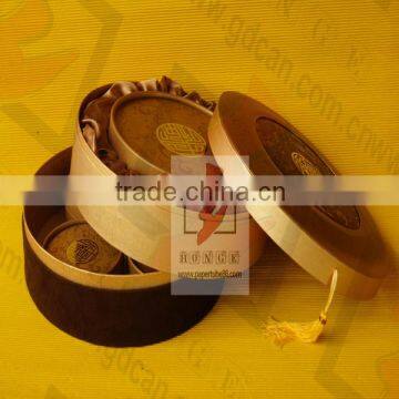 Customized round paper packaging box with China Knot for mooncake