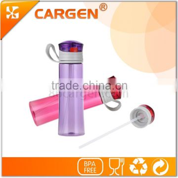 Portable siling clear plastic straw sport water bottle