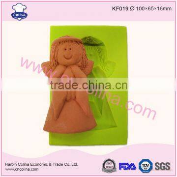 Sweet girl shape cake decoration fondant silicone mold