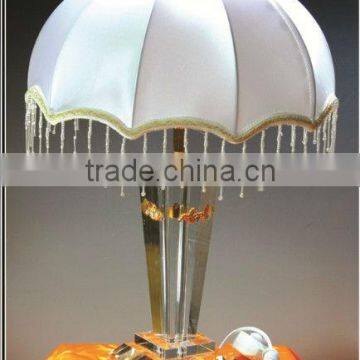 china factory made resin and fabric lamp shade luxury crystal table lamp(R-2217)