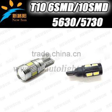 Hottest sale 5730 6smd /10smd t10 led bulb 12V 160mA t10 5730