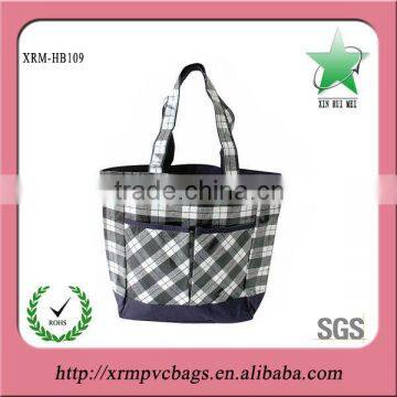 Fashion plaid cotton tote bags