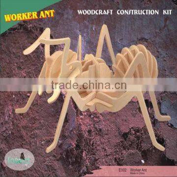 Build A Puzzle Ant Build Your Own Bug Wooden 3-D Model Kit Hobby Building