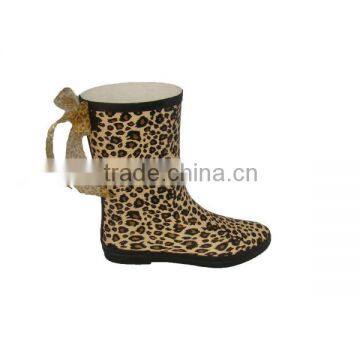 Women fashion rubber rain boots with bowknot