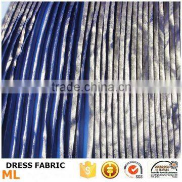 Evening Dresses Fabric Golden Embossing Bronzed Fabric Pleating Dresses Fabric for Fashion Women Clothing