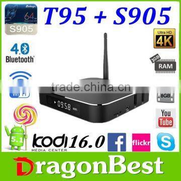 Factory price 2016 newest T95 Android 5.1 Lollipop smart TV Box Quad Core Amlogic S905 OTT TV Box with 2GB RAM