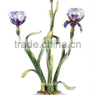 RORO Iris enamel color craft candle holder candle sticker stand crystal home decoration