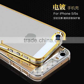 LZB Hot selling PC electroplating back cover for iphone 5s luxury case