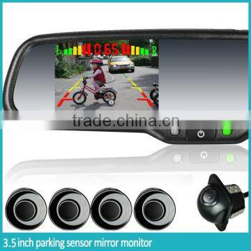 GERMID 3.5 inch Parking sensor reaview mirror with 4 replaceable detectors