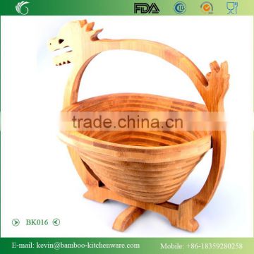 BK016/FDA outdoor picnic hamper for fruit bamboo hamper basket box wholesale