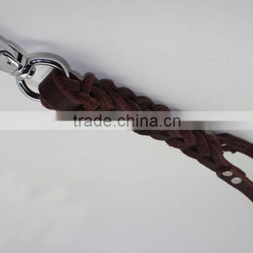 Dog Braided Short Leashes Genuine Leather 40cm/16inch length Leashes