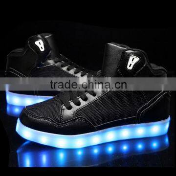 2016 The Latest High Neck Shoes For Men LED Light Up Shoes