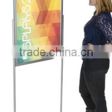 Floor Standing Sign Holder for 24" x 36" Poster, Double Sided, Clear Lenses, Silver photo-3