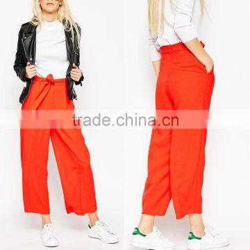 Newest Women autumn High Waist Career Wide Leg Fashion Pants