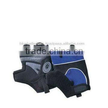 Custom Design Half Leather Weight Lifting Gloves with Strap