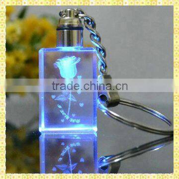 Engraved Crystal Led Keychain Light For Married Souvenirs