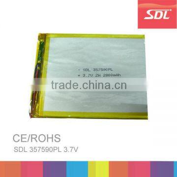 SDL 3.7V 2800mAh Li-polymer 357590PL shenzhen battery